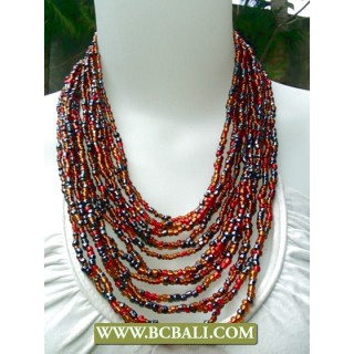 Multi Strand Coloring Beads Necklace